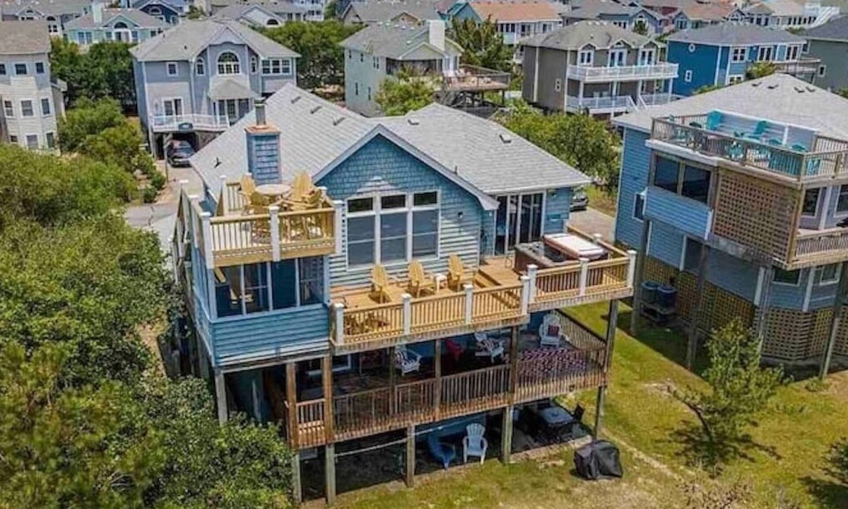 Ocean Sands House | 7BR Walk-to-Beach Corolla Home Hot Tub Family-Friendly Sleeps 16+