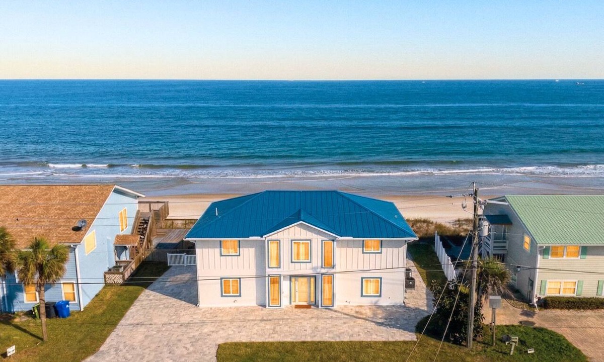 Vilano Beach House | Beachfront Estate | 2 Homes, Private Access, Sleeps 22