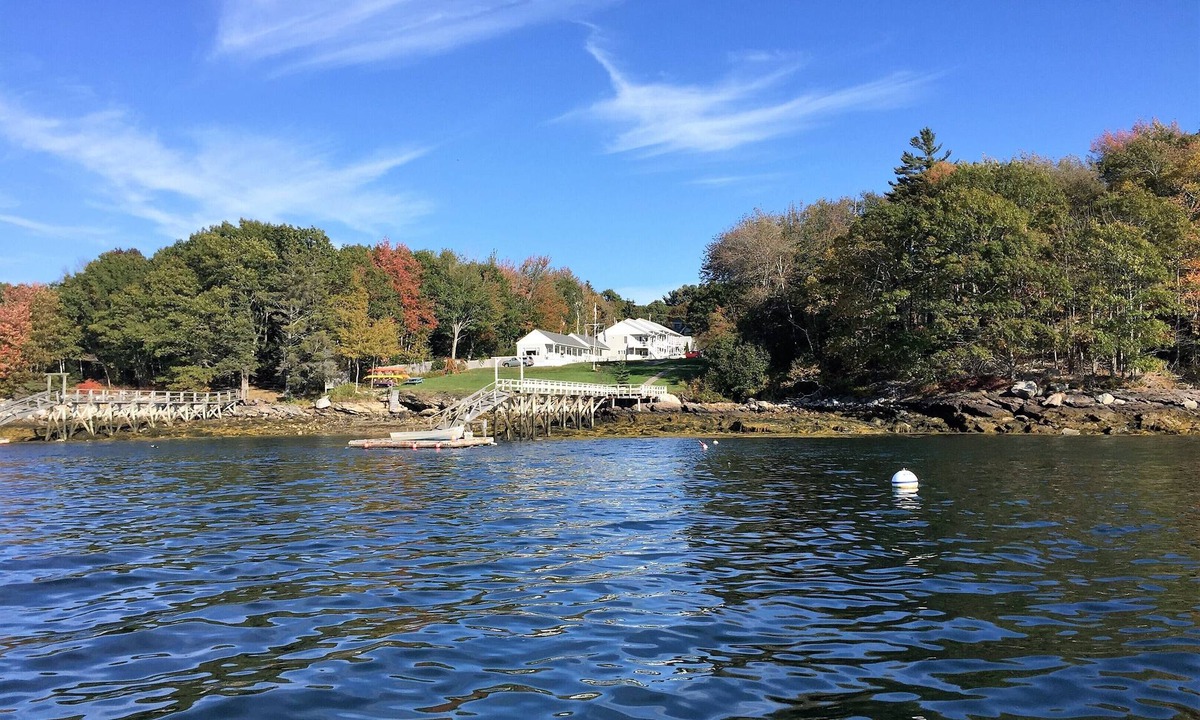 East Boothbay Condo | Gorgeous sunsets peaceful Linekin Bay coastal beach at low tide with dock/pier