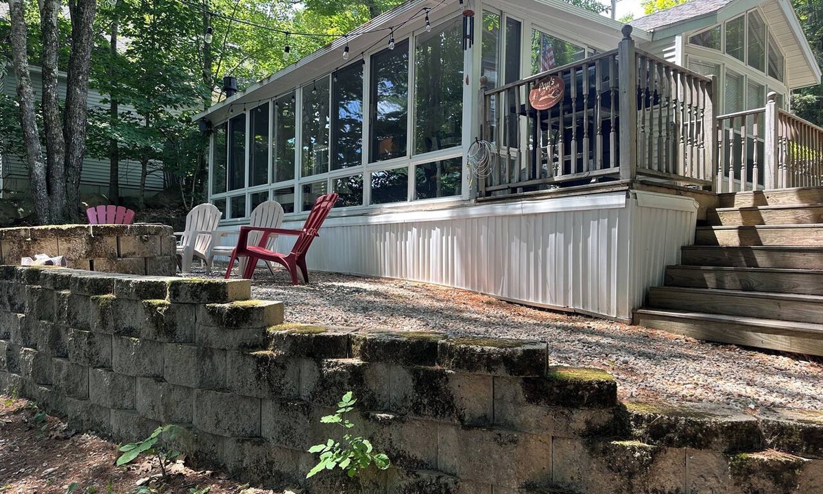North Sebago Cabin | Lakefront Sebago Getaway with Dock, Canoe & Cozy Campfire Nights