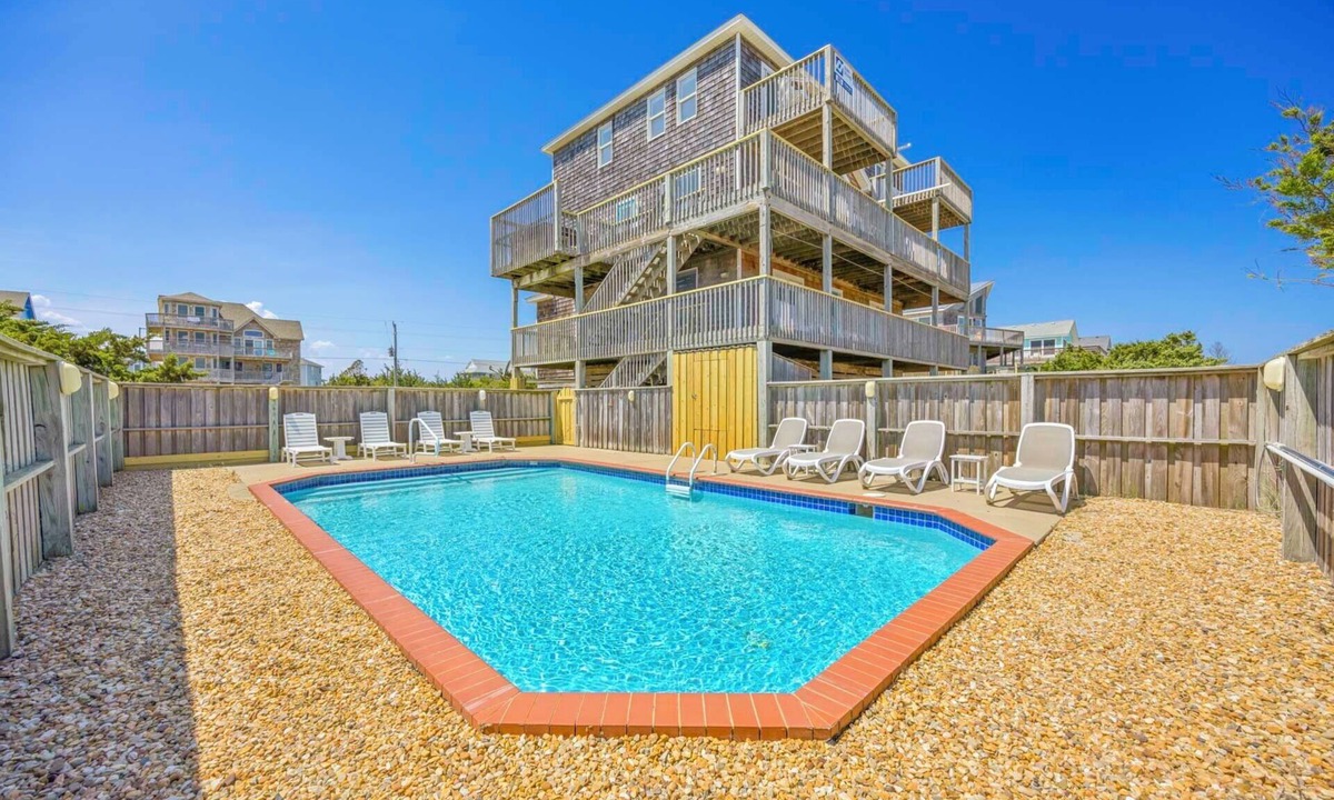 Waves House | Oceanfront Home in Waves with Private Pool, Hot Tub, and Home Theater