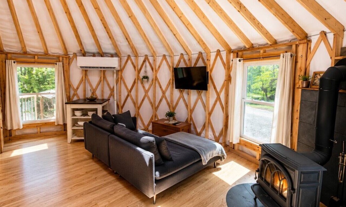 Ellsworth RV Rental | Romantic Yurt Getaway with lake access and hot tub near Acadia