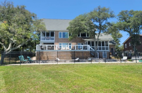 Long Beach House | Canal Front Private Retreat in Oak Island! Saltwater Pool; Dock; Close to Beach!