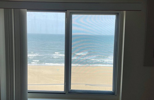 Northeast Virginia Beach Condo | Dolphin Run Condo, 2 Bedroom 2 bath, Oceanfront, Dolphin Watch from balcony