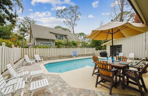 Oceanside House | Fenced Private Pool & Short Walk to the Beach in Sea Pines!