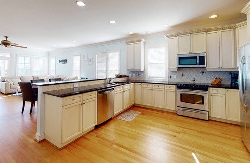 Kure Beach House | Large Townhome w/Ocean View, Near Beach, Food + Pier, 2 Decks, Elevator, Dogs OK