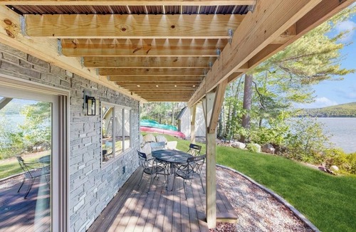 Lucerne-in-Maine House | Loon Haven - Spacious Lakefront Home with a Sandy Beach, Kayaks, and Stunning Panoramic Views