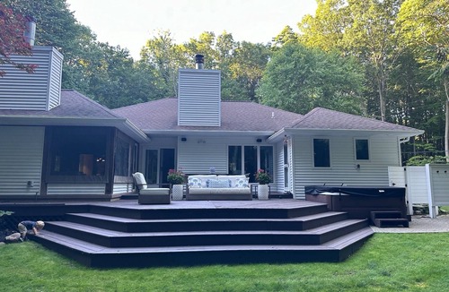 Fennville House | Luxury home, Private beach 200 ft away+New Bathroom and Hot Tub+ 8 mins to town!