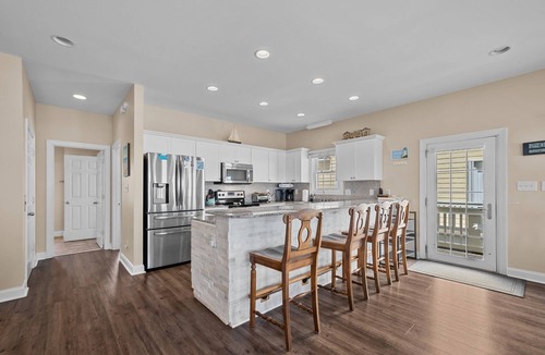 North Topsail Beach Villa | Oceanfront Family Retreat/Pool, Hot Tub, Elevator, Well stocked kitchen