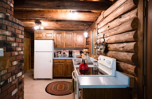 Guilford Cabin | Rustically Romantic Log Cabin near Sweet Pond