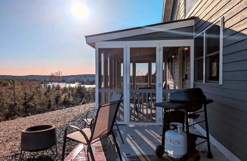 Sullivan Cabin | Scenic Lakeside Cabin with Fire Pit & Porch near Flanders Pond and Acadia Views in Sullivan, Maine