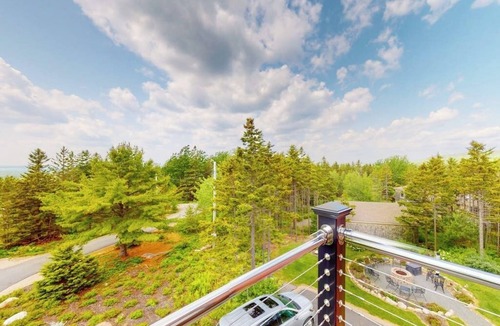 Stone Haven House | Secluded hilltop home with beautiful Cadillac Mountain view and multiple decks