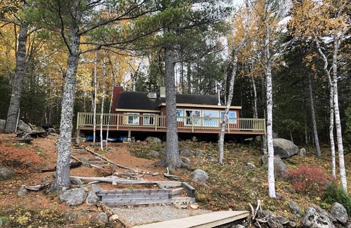 North Penobscot Cabin | Secluded Katahdin View, Lakefront Bliss & Beach Cove Retreat