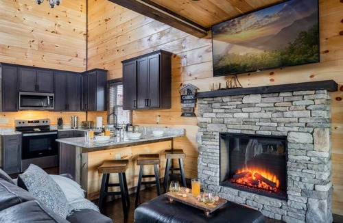 Chalet Village North Cabin | Views + Hot Tub + Game Room | 3 King Suites