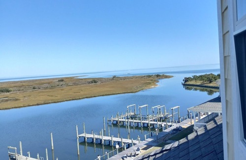 Hatteras House | Waterfront Home with boat dock & private pool, sleeps 12, OBX Hatteras Village