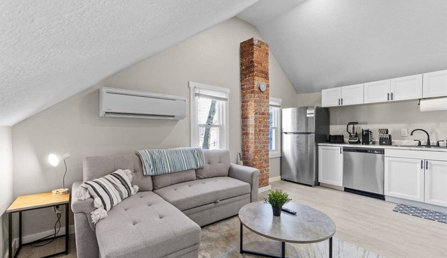 Character-Filled Downtown Apartment | Brick & Wood Details in Fort Wayne