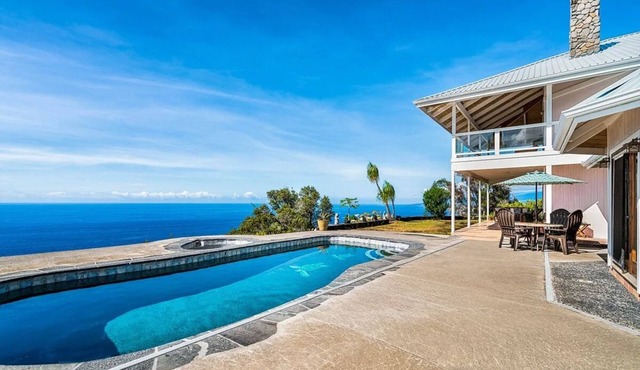 Kona Oceanview Villa - Luxury Group House with Pool, Hot Tub, and Coastline View