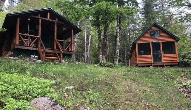 Log cabin located on the Aroostook river