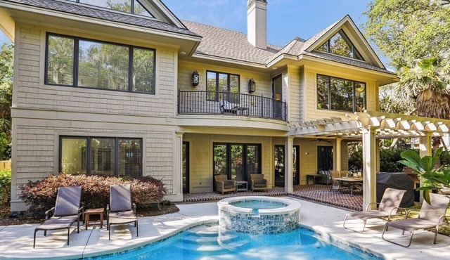 Luxury 2nd Row Ocean Home in Sea Pines with Elevator!