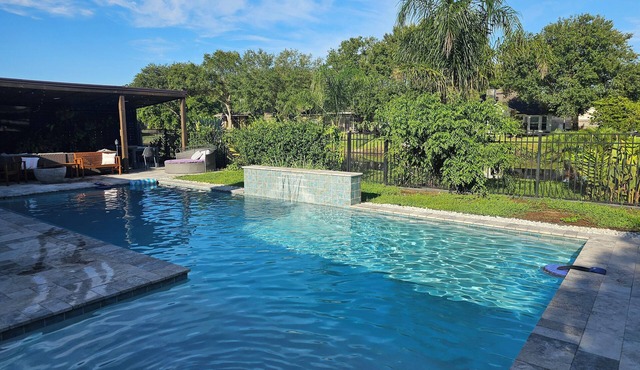 Modern beautifully designed and decorated house with salt water pool and gazebo