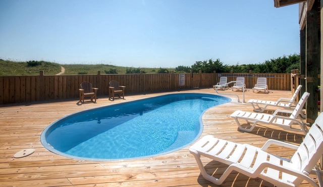 Oceanfront Home in Avon w/Private Saltwater Pool, Hot Tub, Tiki Bar, Smart TVs
