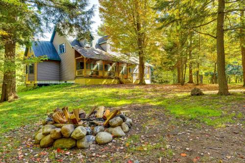 Private Deck & Fire Pit: Adirondack Family Home in Old Forge