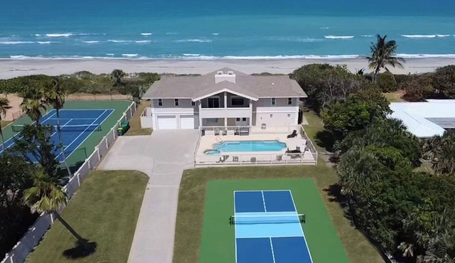 Private Oceanfront Estate Pickleball court Pool Spa Golden Sands® Pearl in Indialantic