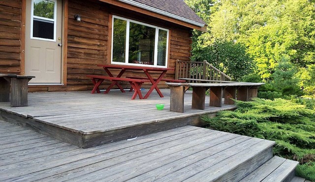 Rustic Camping Cabin with Fireplace in Private Woods near Bangor, Maine