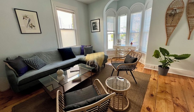 Beautiful NEW apt on top of Munjoy Hill with private deck and private parking.